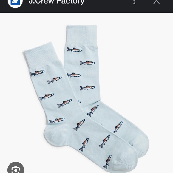 J CREW Mens FISH fishing novelty Dress Socks trout salmon steelhead - Picture 2 of 2